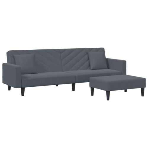 VIDAXL  2 Piece Sofa Set With Pillows Dark Velvet In Grey