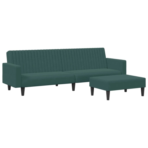 VIDAXL  2 Piece Sofa Set Dark Green Velvet