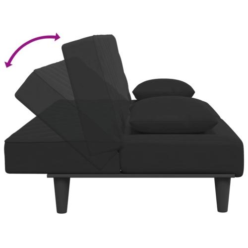 vidaXL 2 Piece Sofa Set with Pillows Black Velvet
