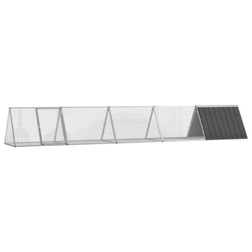 VIDAXL  Rabbit Cage Anthracite 504.5X80.5X71 Cm Galvanised Steel