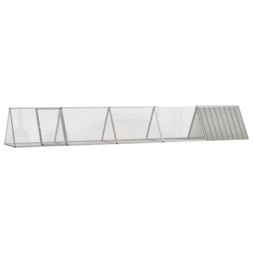 VIDAXL  Rabbit Cage 504.5X80.5X71 Cm Galvanised Steel In Grey