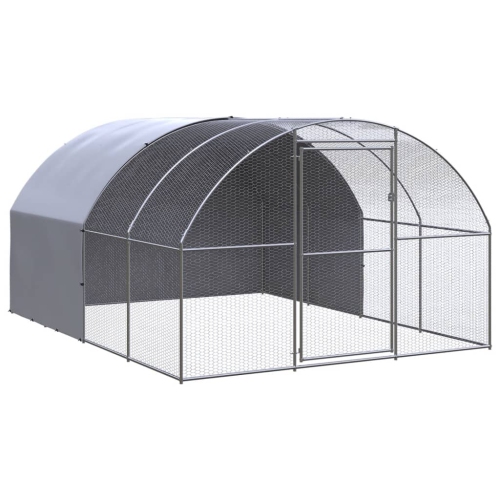 vidaXL Outdoor Chicken Coop 3x4x2 m Galvanised Steel