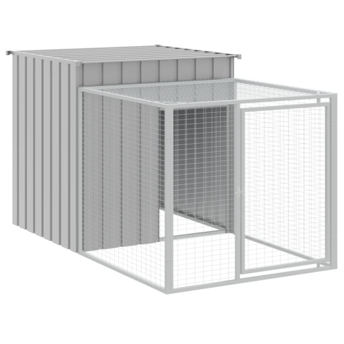 vidaXL Chicken Cage with Run Light Grey 110x813x110 cm Galvanised Steel