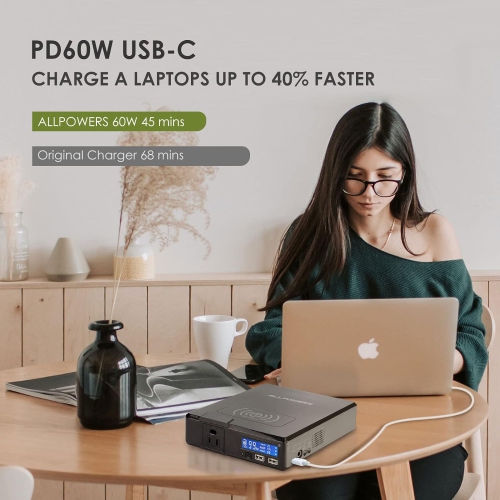 ALLPOWERS Portable Power Station 200W, 154Wh Outdoor Power Bank