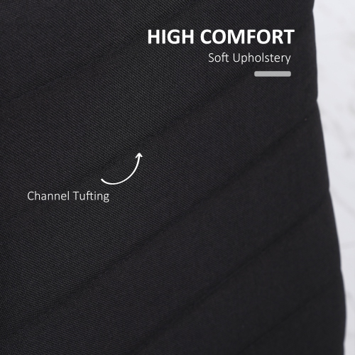 HOMCOM Modern Dining Chairs Set of 4, Upholstered Linen Fabric Kitchen Chairs with Channel Tufting and Metal Legs for Living Room, Dining Room,