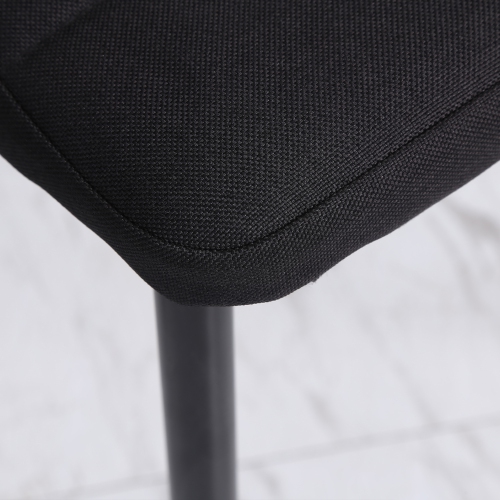 HOMCOM Modern Dining Chairs Set of 4, Upholstered Linen Fabric Kitchen Chairs with Channel Tufting and Metal Legs for Living Room, Dining Room,