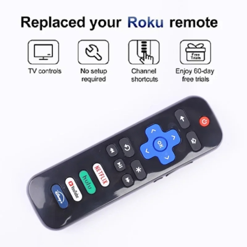 Universal Replacement Remote for TCL Roku TV: Compatible with Hisense, Insignia, Sharp, RCA, Sanyo, Westinghouse Roku TVs, Featuring Netflix,