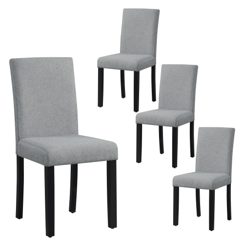 GYMAX  Dining Chair Set Of 4 W/ Acacia Wood Frame & Rubber Wood Legs Padded Backrest