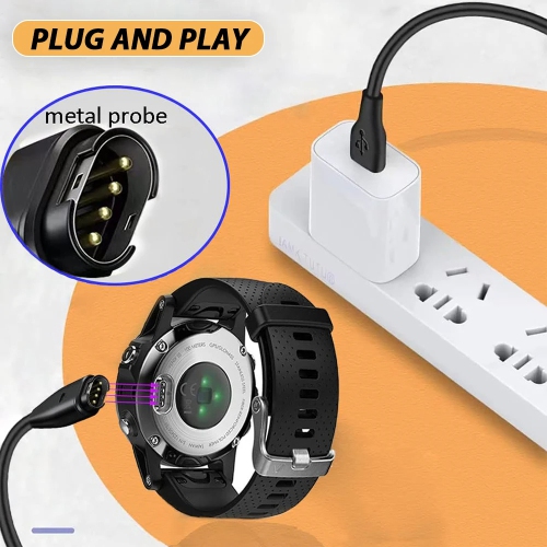 Charger For Garmin Instinct, Instinct 3 2 2S 2X, Replacement Charging Cable USB Cord With White Dust Plug For Garmin Smart Watch (1