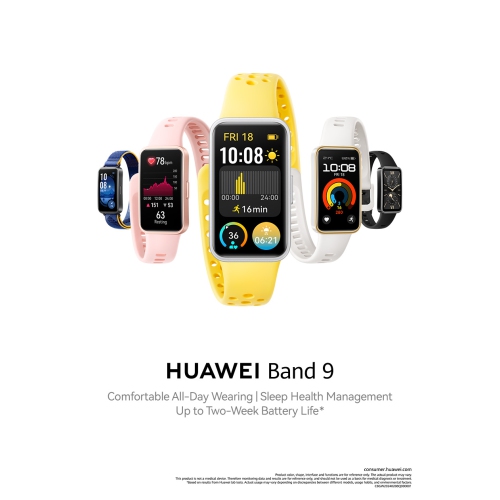 HUAWEI Band 9，Comfortable All-Day Wearing, Fast Charging & Durable Battery，Intelligent Brightness Adjustments，100 different workout modes，Compatible