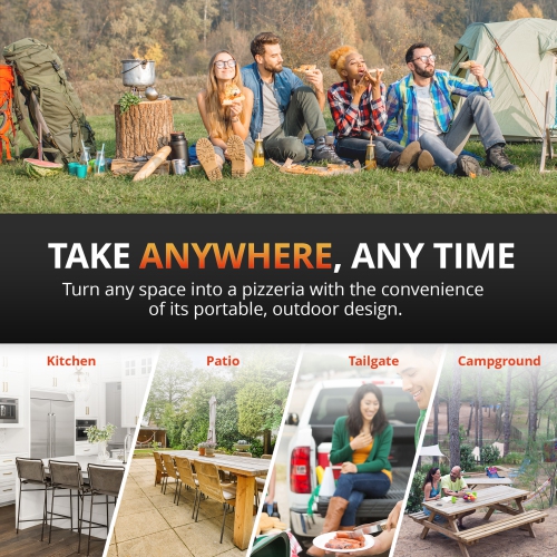 Newair 12" Portable Electric Indoor and Outdoor Pizza Oven with Accessory Kit, Temperature Control Knob, 1850W Dual-Heating - Black