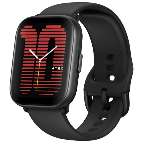 Montre intelligente Active d'Amazfit avec moniteur de fréquence cardiaque - Noir minuit