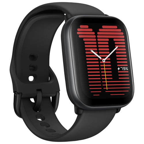 Montre intelligente Active d'Amazfit avec moniteur de fréquence cardiaque - Noir minuit