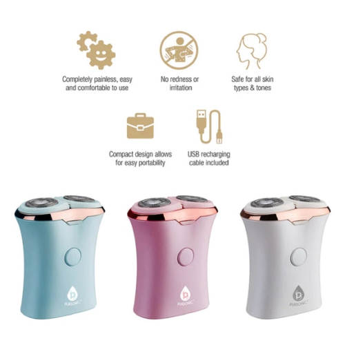 Rasoir rechargeable USB pour femmes de Pursonic, élimine les poils instantanément et le rose sans douleur