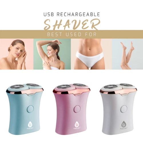 Rasoir rechargeable USB pour femmes de Pursonic, élimine les poils instantanément et le rose sans douleur