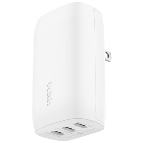 Chargeur mural à 3 ports USB-C BoostCharge Pro de Belkin - Blanc