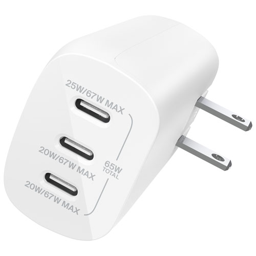 Belkin BoostCharge Pro 67W 3-Port USB-C Wall Charger - White