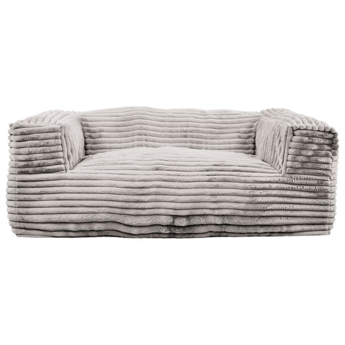 Image 1 of 9.. Sealy Redd Memory Foam Corduroy Bean Bag Sofa - Grey