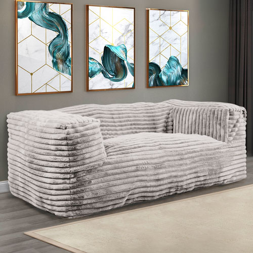 Sealy Redd Memory Foam Corduroy Bean Bag Sofa - Grey