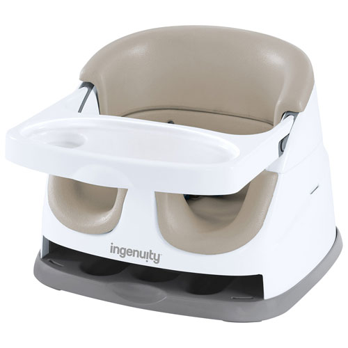 Siège rehausseur 2-en-1 avec plateau Baby Base d'Ingenuity - Cachemire/Blanc