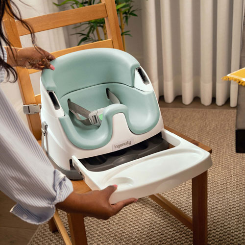 Ingenuity Baby Base 2-in-1 Booster Seat with Tray - Mist/White