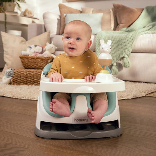 Ingenuity Baby Base 2-in-1 Booster Seat with Tray - Mist/White