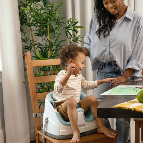 Ingenuity Baby Base 2-in-1 Booster Seat with Tray - Mist/White