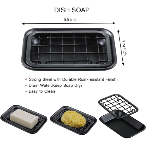 NIERBO Black 6 Pieces Premium Mason Jar Bathroom Accessories Set - Rustic Farmhouse Decor, for Bathroom, Kitchen