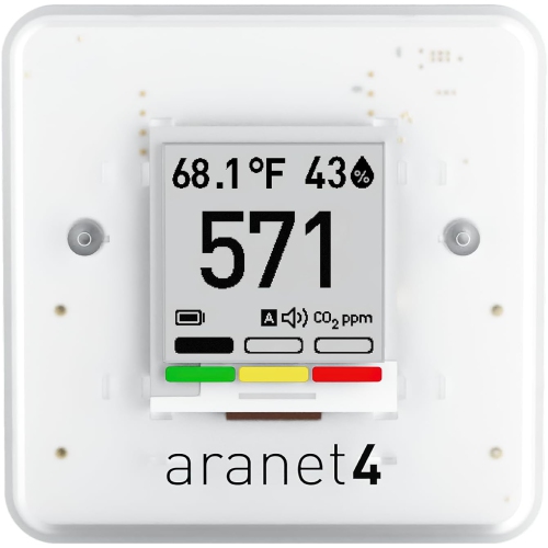 SAF Aranet4 Accueil : Indicateur de qualité de l'air intérieur sans fil pour la maison, le bureau ou l'école