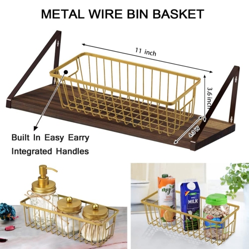 NIERBO Brushed Gold 6 Pieces Premium Mason Jar Bathroom Accessories Set - Rustic Farmhouse Decor, for Bathroom, Kitchen