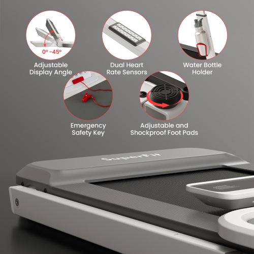 Superfit 3HP Running Machine Folding Treadmill Adjustable Height APP Control Table Board