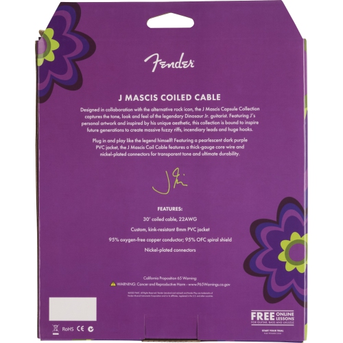 Fender J Mascis Coil Cable - 30' Purple