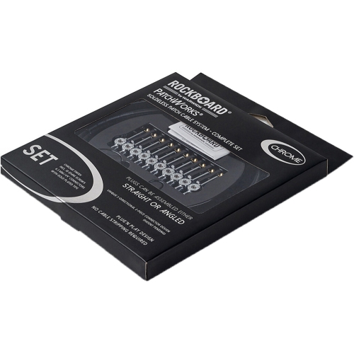 RockBoard by Warwick PatchWorks Solderless Patch Cable Set - 118-7/64 Cable 10 Plugs Chrome