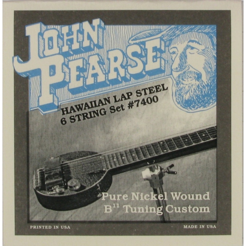 John Pearse 7400 Hawaiian 6-String Lap Steel Guitar Strings - Pure Nickel B11 Tuning 15-34