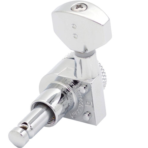 Tête de machine à verrouillage électrique à rapport de 6 en ligne de Graph Tech - montants échelonnés chromés