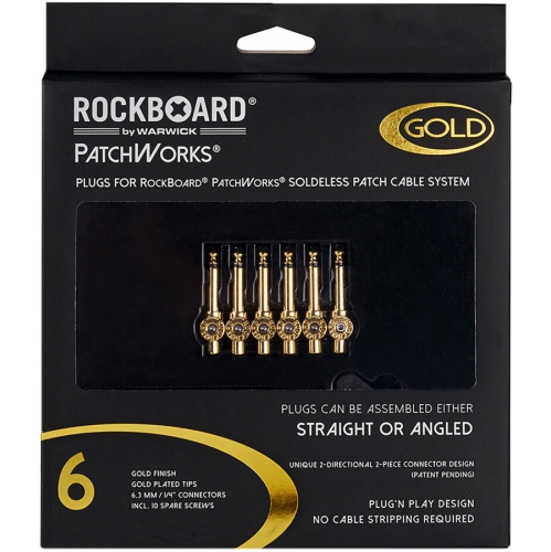 RockBoard de Warwick PatchWorks prises sans soudure - Or - Paquet de 6