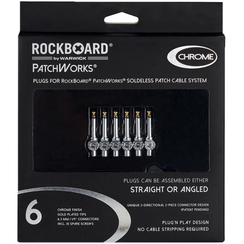 RockBoard de Warwick PatchWorks bouchons sans soudure - Chrome, paq. 6