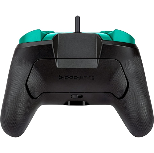 Refurbished- PDP Gaming REMATCH Wired Switch Pro Controller - Animal Crossing - Tom Nook - Blue/Green - Officially Licensed by Nintendo