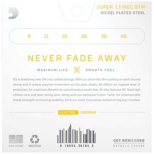 Cordes de guitare électrique NPS d'Addario XS - Super Light/Regular Bottom