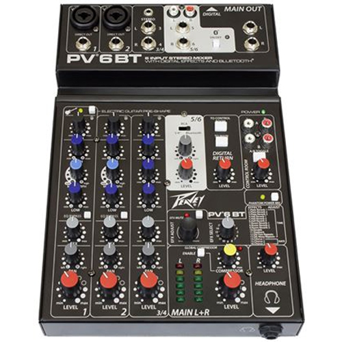 Peavey PV 6 BT 6-Channel Mixer w/ Bluetooth