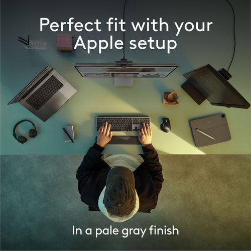 Clavier rétroéclairé sans fil MX Keys S de Logitech pour Mac/iPad - Gris pâle - Exclusivité de Best Buy