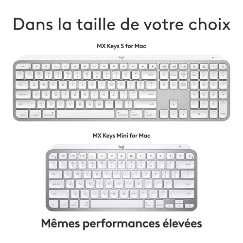 Clavier rétroéclairé sans fil MX Keys S de Logitech pour Mac/iPad - Gris pâle - Exclusivité de Best Buy