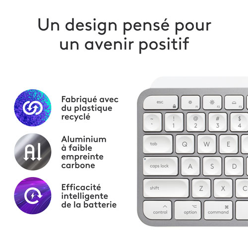 Clavier rétroéclairé sans fil MX Keys S de Logitech pour Mac/iPad - Gris pâle - Exclusivité de Best Buy