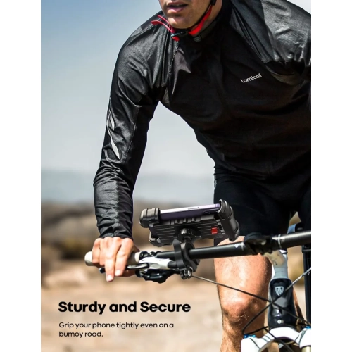 Bike Phone Mount | Motorcycle Holder by Lamicall - Handlebar Clamp for iPhone 15 Pro Max, 14 Pro Max, S23 S24 Ultra & More | Fits 4.7-6.8" Smartphones