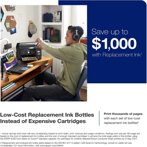 Imprimante tout-en-un couleur sans fil EcoTank et-2800 d'Epson - Impression sans cartouche avec numérisation et photocopie | imprimante de base à