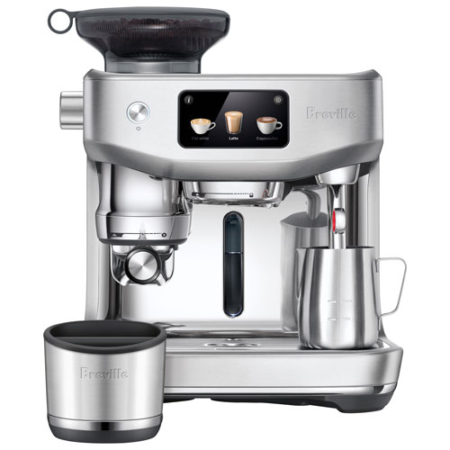 Breville Oracle Jet Espresso Machine with Frother Coffee Grinder Brushed Stainless Steel