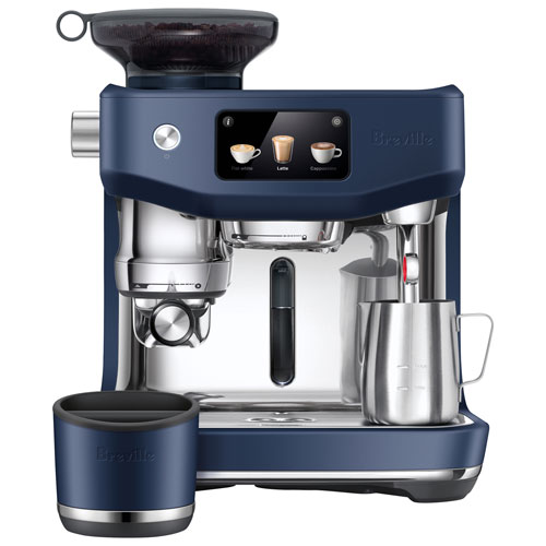Machine à espresso Oracle Jet avec moussoir à lait et moulin à café de Breville - Bleu Damas