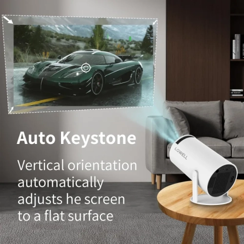 Mini Projector with WiFi 6 & Android 11 OS - Automatic Keystone, 130 Inch Display | 4K Home Cinema HDMI Projector for Phone/PC/Laptop/PS5/Xbox/Stick