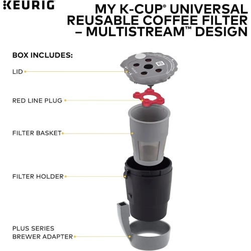 Keurig My K-Cup Universal Reusable Filter with MultiStream Technology - Gray