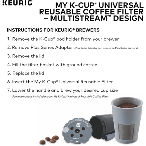 Keurig My K-Cup Universal Reusable Filter with MultiStream Technology - Gray